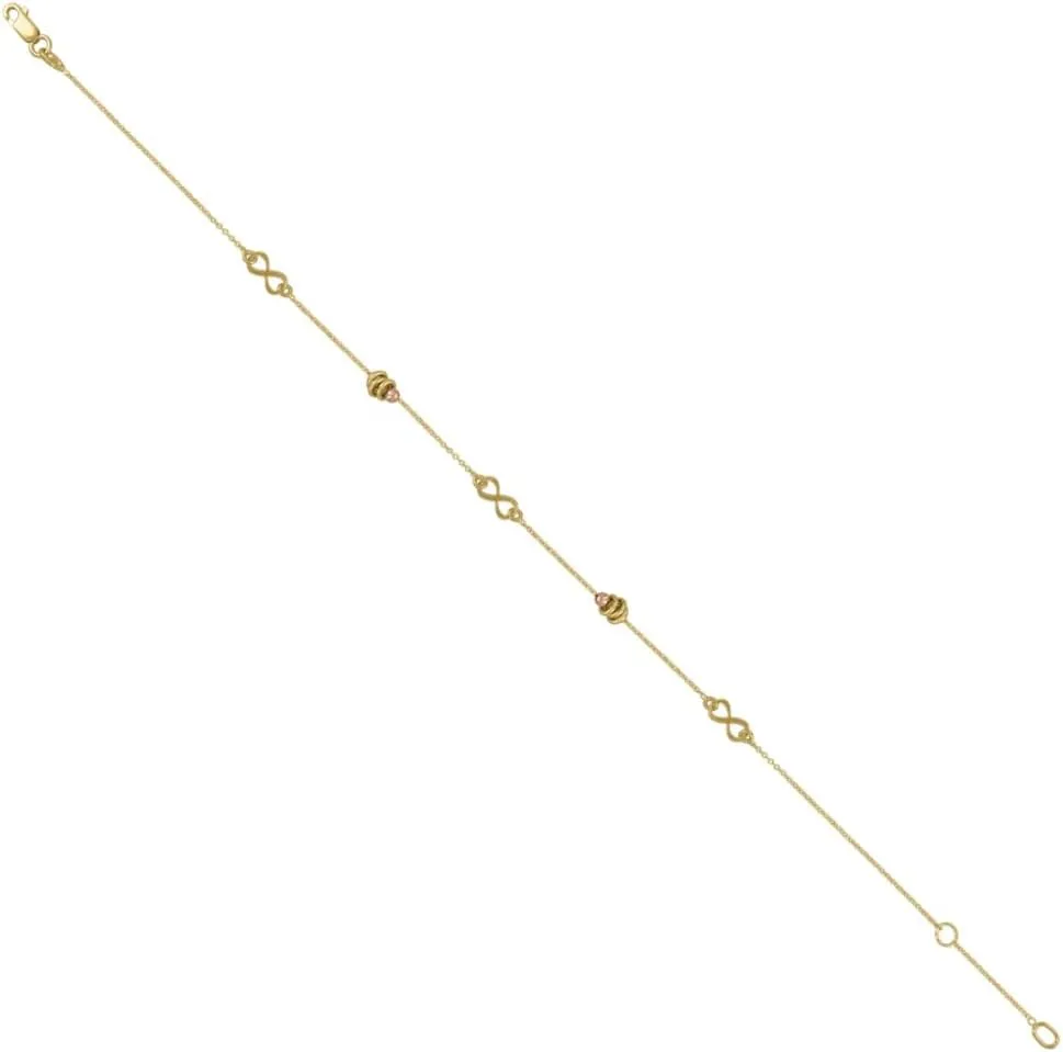 14K Two-Tone Gold Infinity Chain Anklet