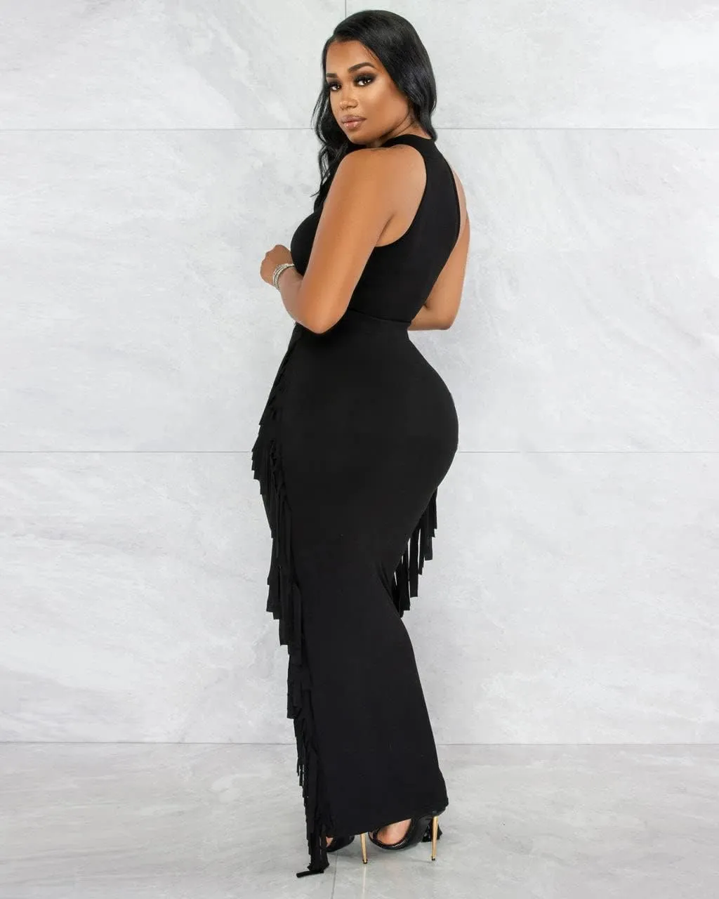 2 Piece Outfits for Women Sexy Crop Top Ruched Bodycon Maxi Dresses Fringe Skirt Sets Night Club Jumpsuits