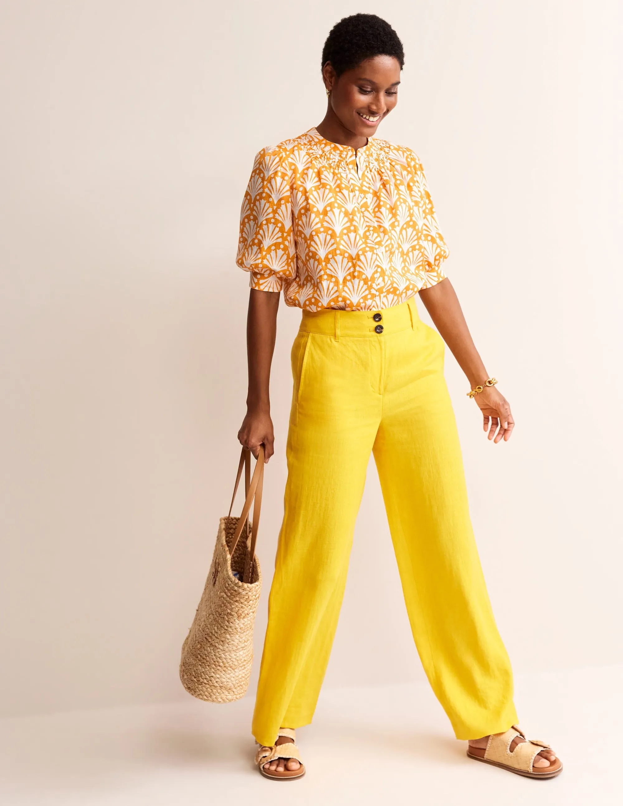 Ada Linen Top-Artisan Gold, Shells