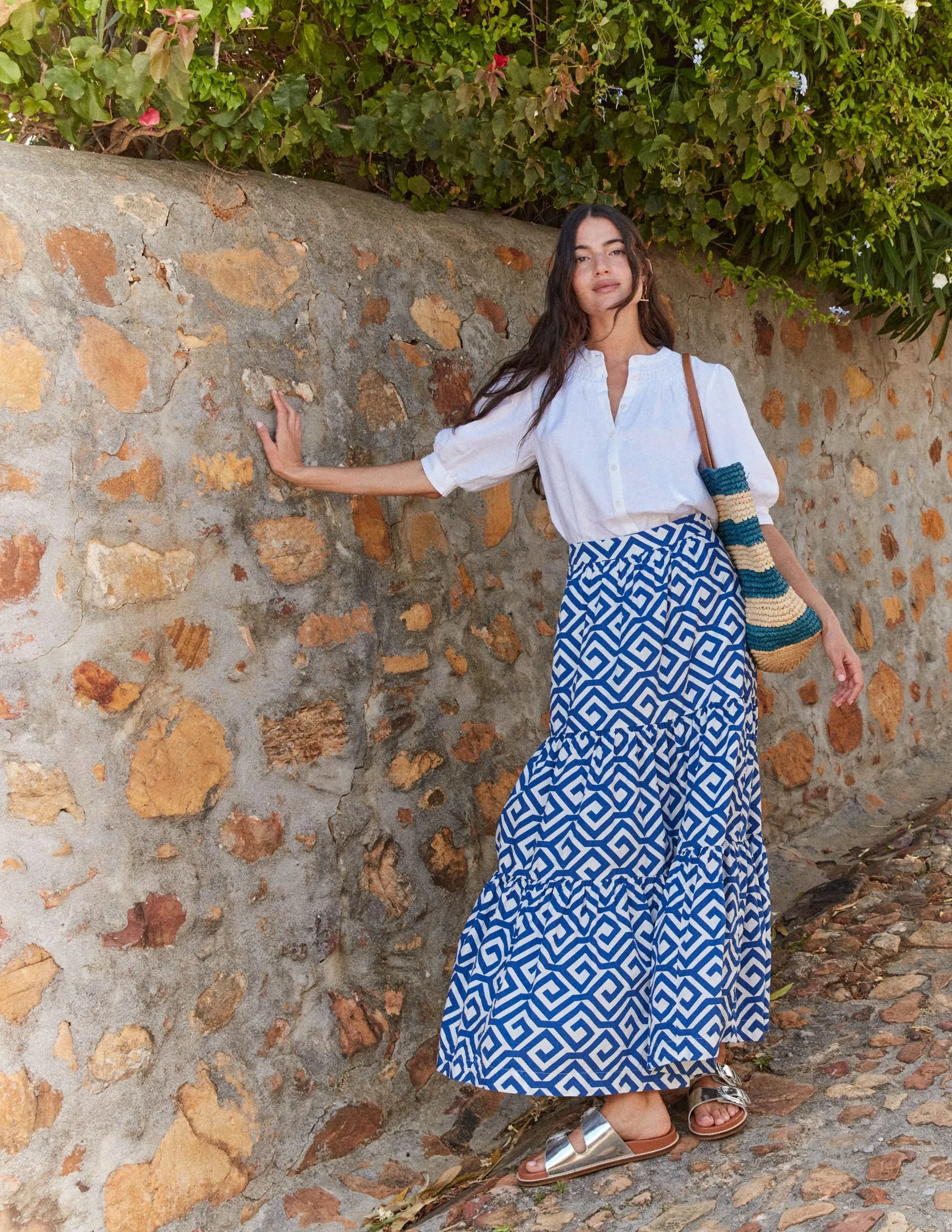 Ada Linen Top-White
