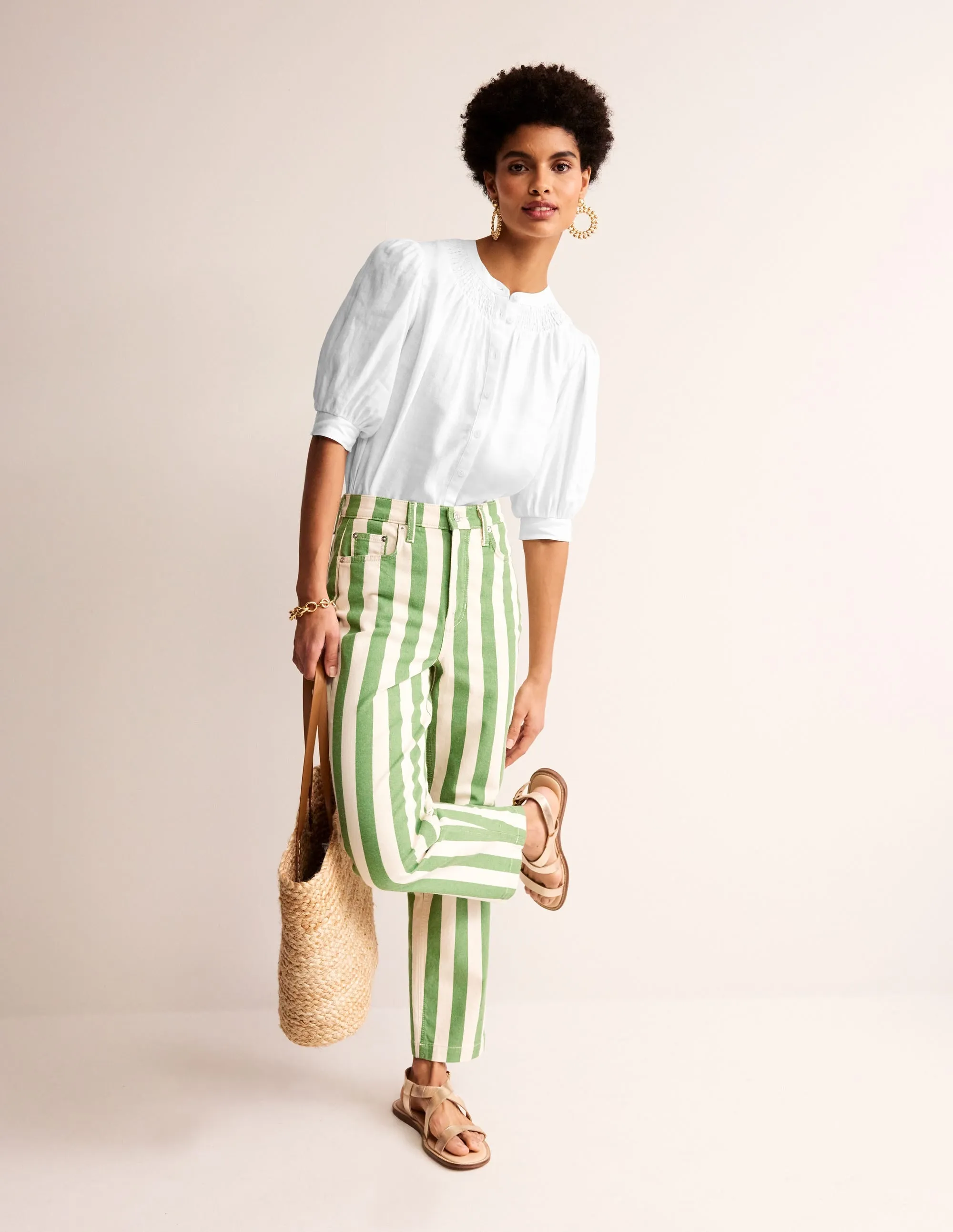 Ada Linen Top-White