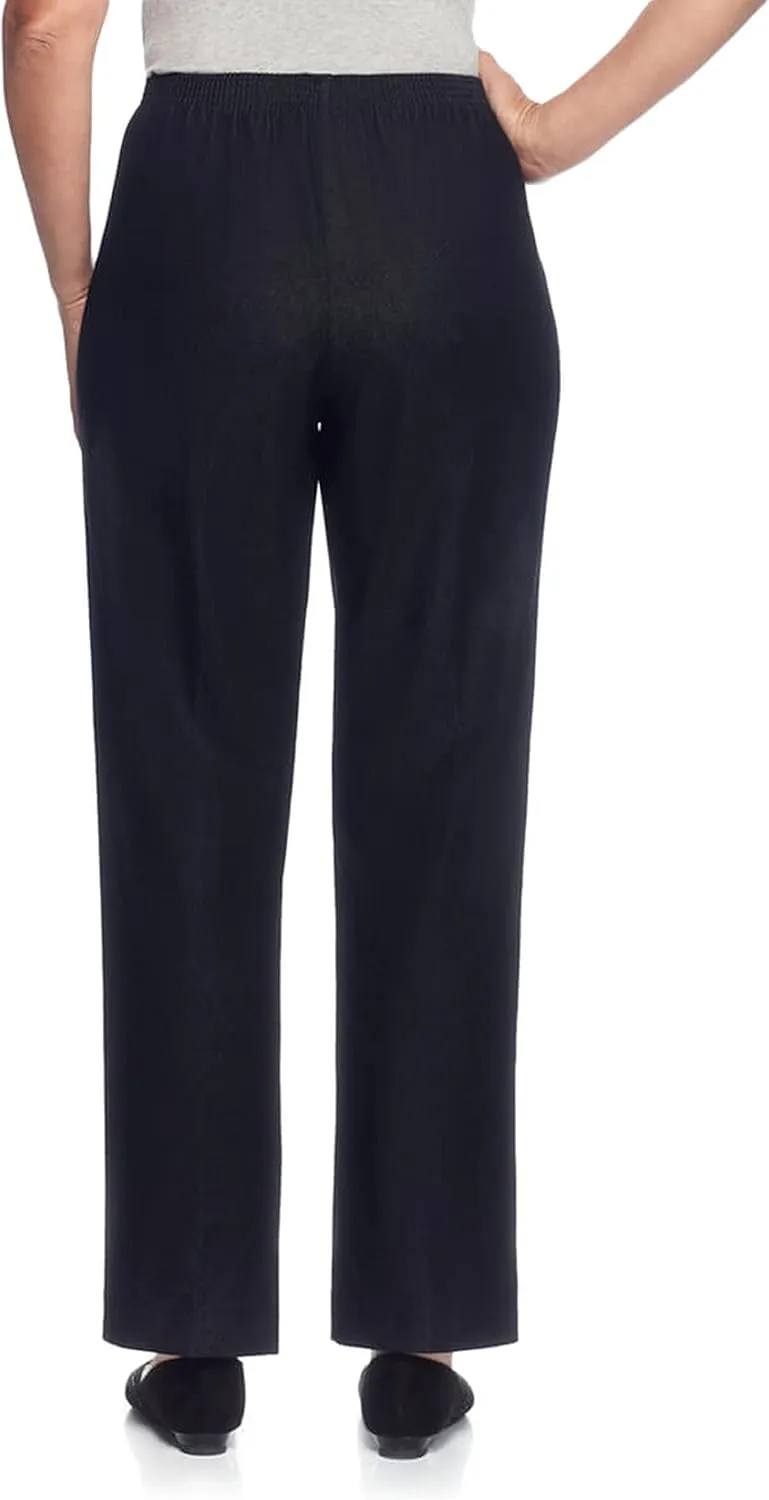 Alfred Dunner Women's Plus Size Black Denim Proportioned Medium Pant