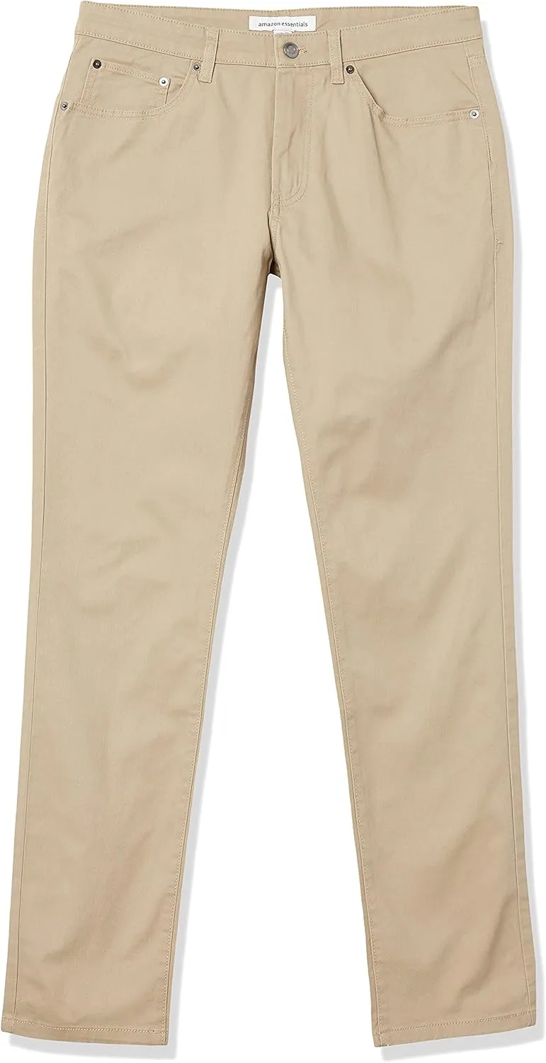 Amazon Essentials Men's Slim-Fit Pants, 5-Pocket Stretch Twill Design