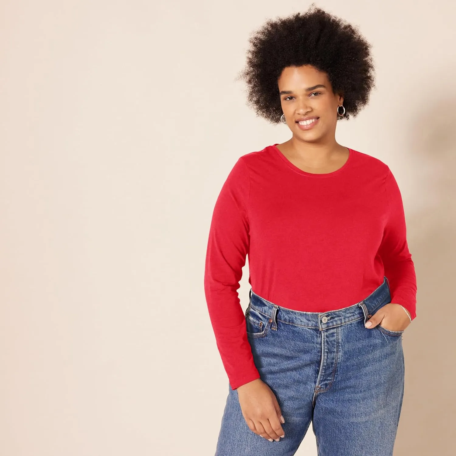 Amazon Essentials Women's Classic-Fit Long-Sleeve Crewneck T-Shirt (Available in Plus Size)