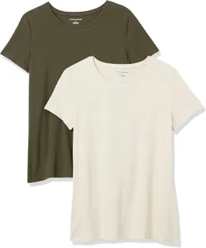 Amazon Essentials Women's Classic-Fit Short-Sleeve Crewneck T-Shirt, Multipacks