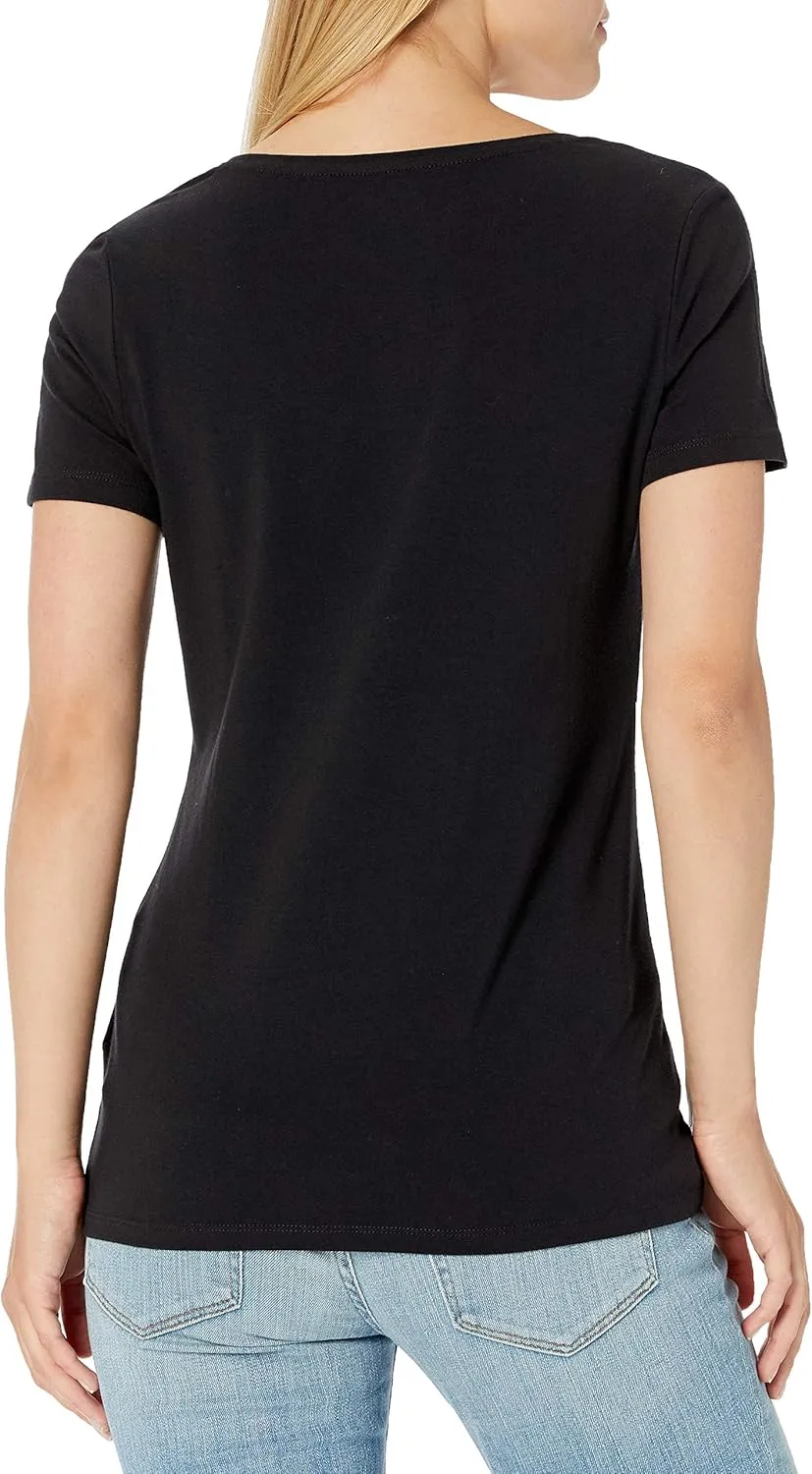 Amazon Essentials Women's Classic-Fit Short-Sleeve Scoop Neck T-Shirt (Available in Plus Size), Pack of 2