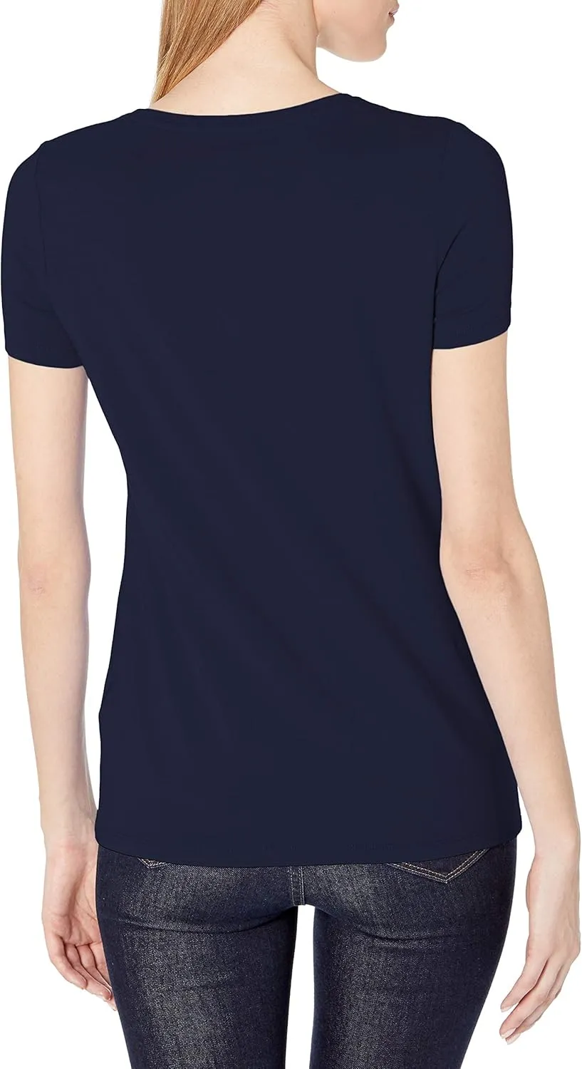 Amazon Essentials Women's Classic-Fit Short-Sleeve Scoop Neck T-Shirt (Available in Plus Size), Pack of 2