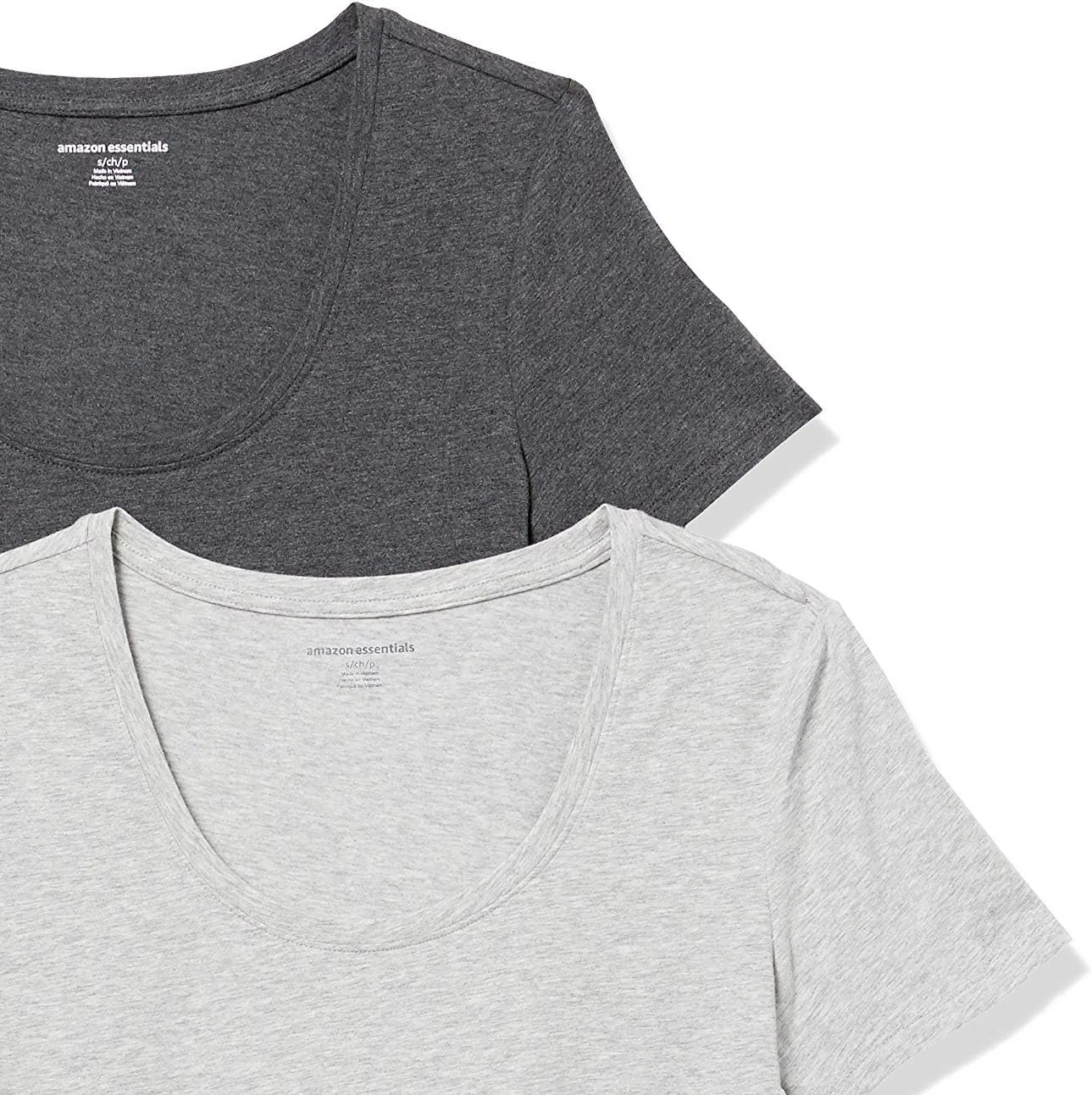 Amazon Essentials Women's Classic-Fit Short-Sleeve Scoop Neck T-Shirt (Available in Plus Size), Pack of 2