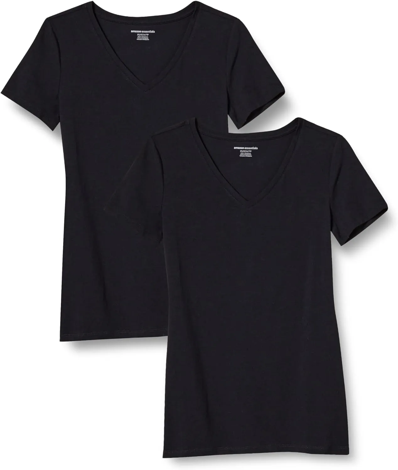 Amazon Essentials Women's Classic-Fit Short-Sleeve V-Neck T-Shirt, Multipacks