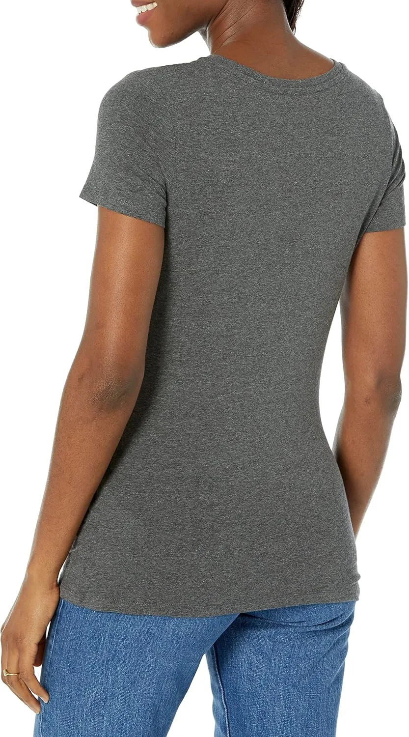 Amazon Essentials Women's Classic-Fit Short-Sleeve V-Neck T-Shirt, Multipacks