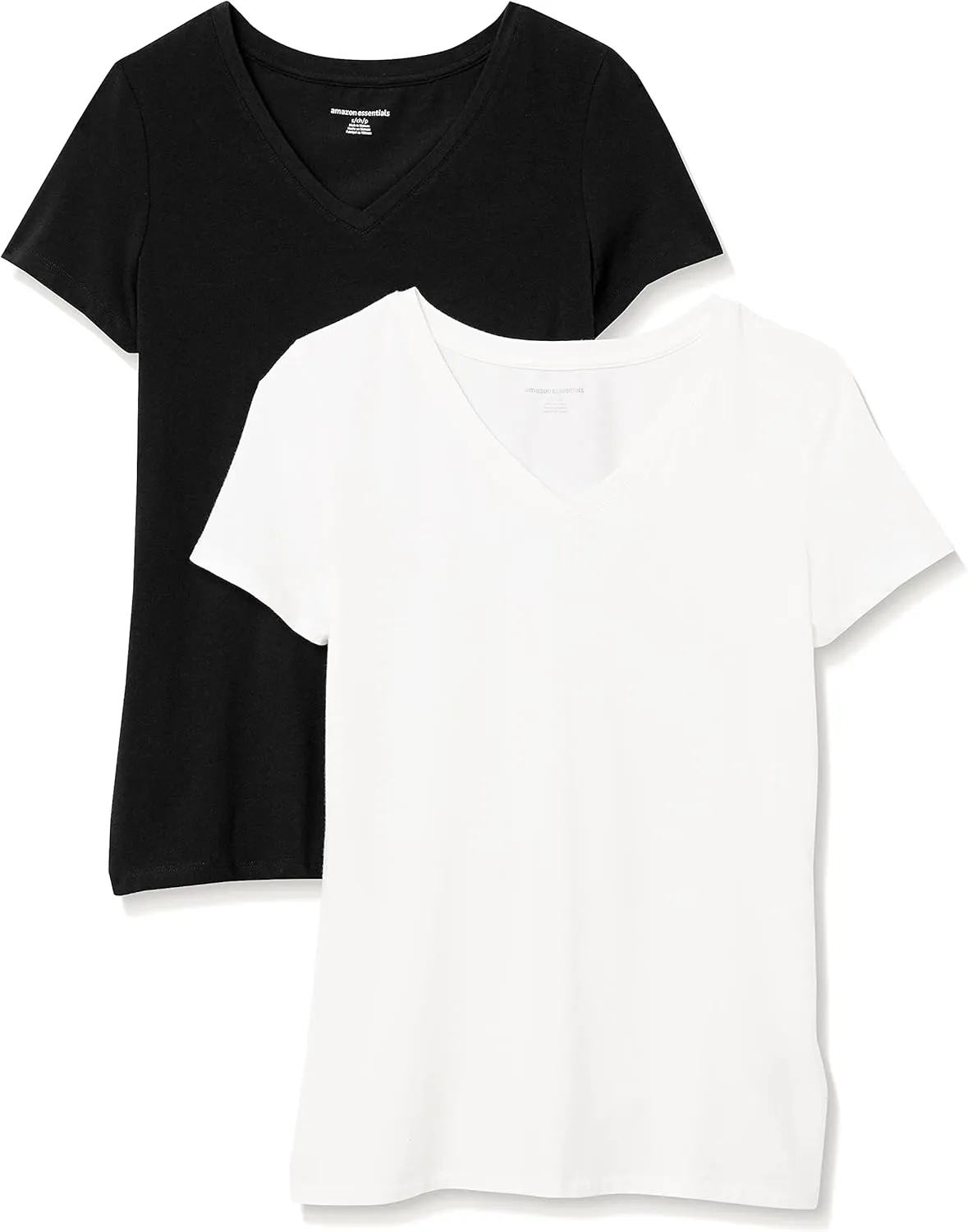 Amazon Essentials Women's Classic-Fit Short-Sleeve V-Neck T-Shirt, Multipacks
