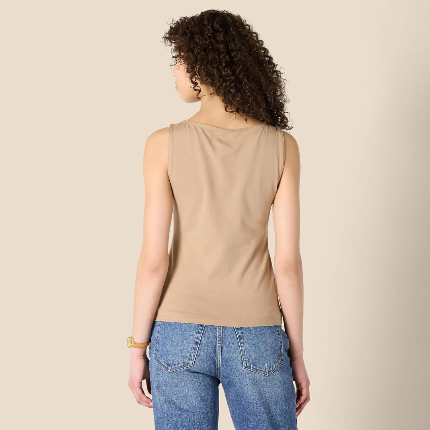 Amazon Essentials Women's Slim-Fit Rib Knit Boatneck Layering Tank