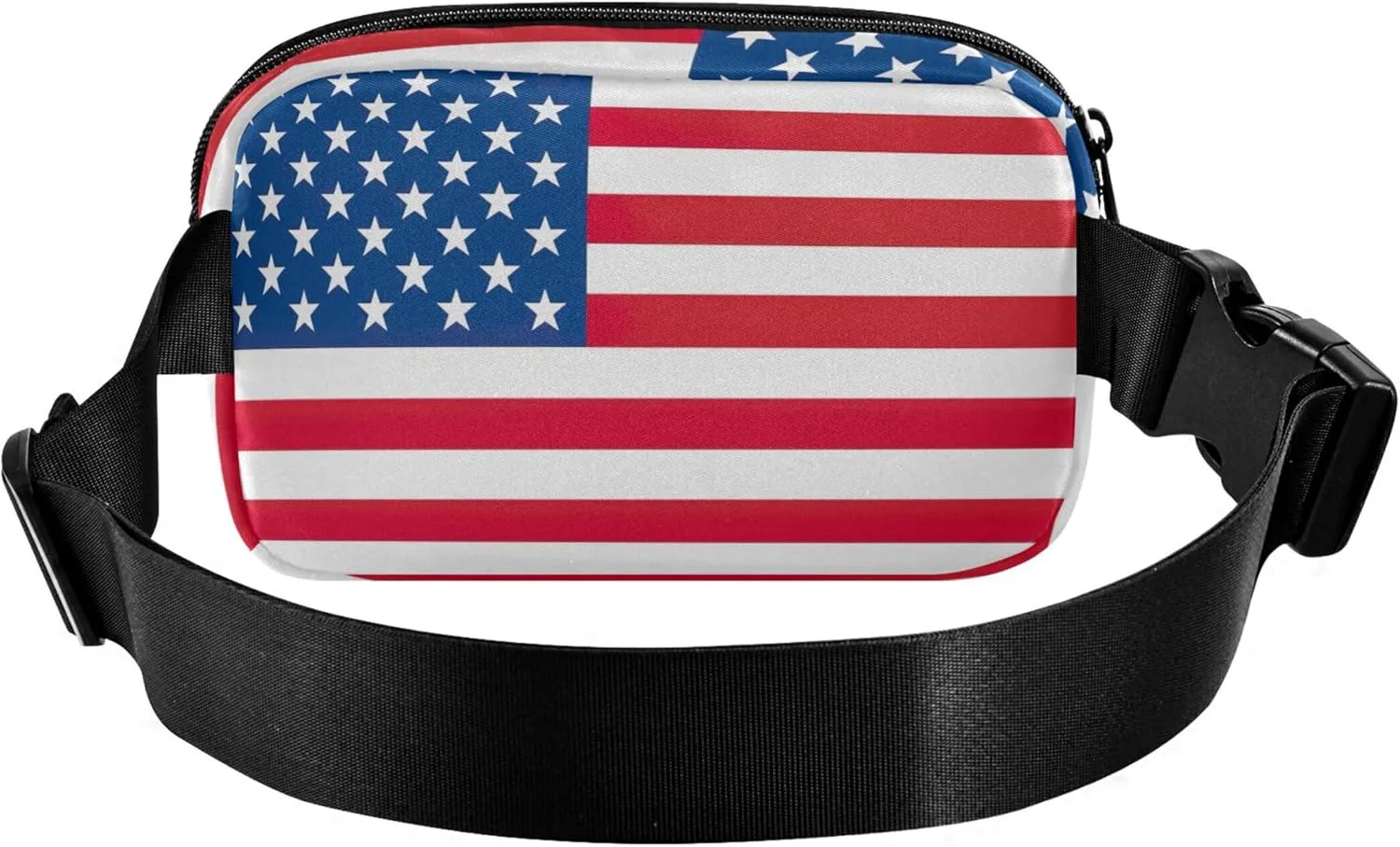 American USA Flag Fanny Packs Women Anti Theft Belt Bag Waterproof Flower Crossbody Waist Purse