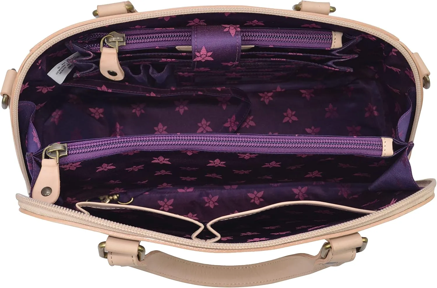 Anuschka Womens Hand Painted Genuine Leather Mini Double Zip Travel Crossbody - Magnetic Closure, ID Holder & Optical Case