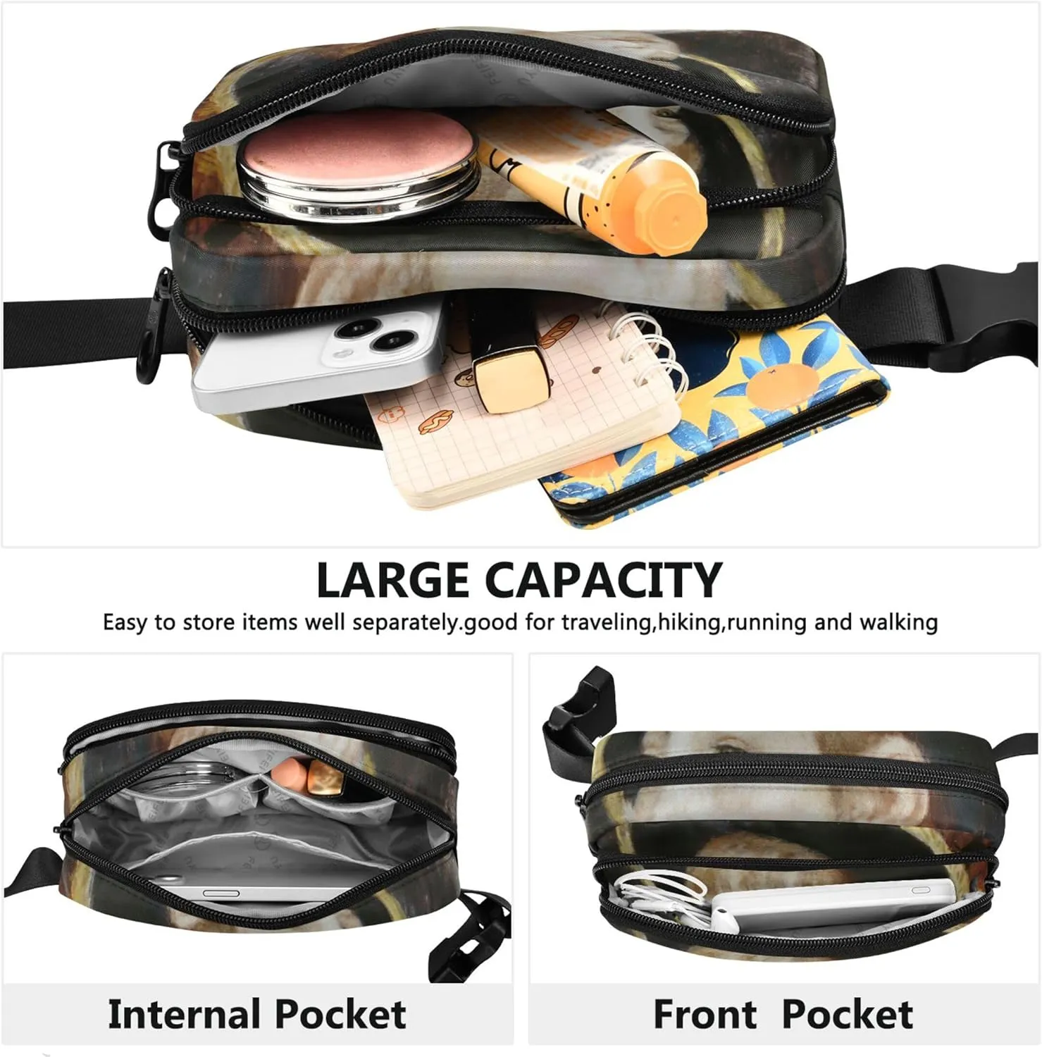 Auguste Renoir Prints Little Irene Fanny Pack for Women Neon Hip Pack Belt Bag Waterproof Cross Body Waist Purse