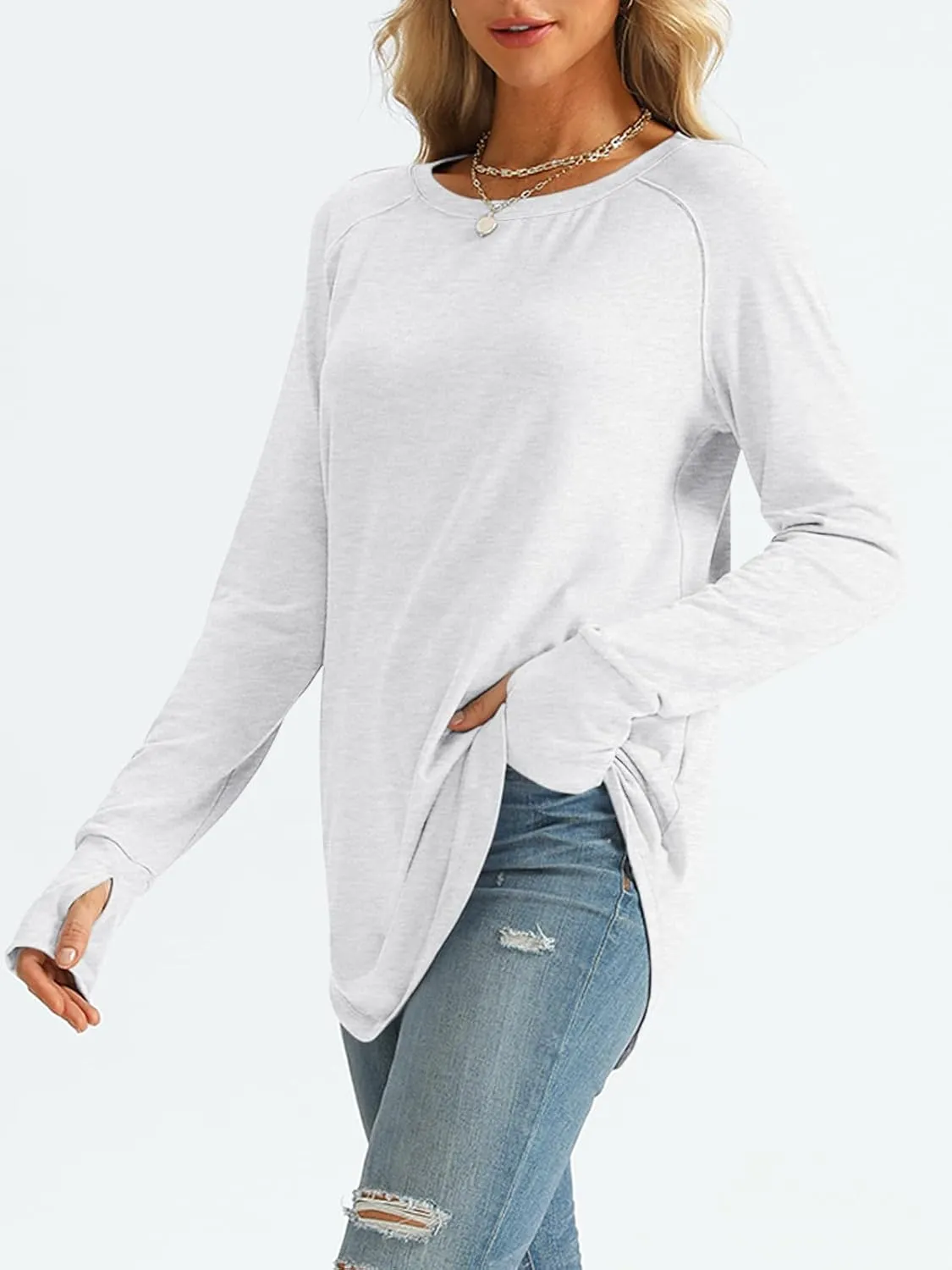 AUTOMET Womens Long Sleeve Shirts Crew Neck Casual Tshirts Fall Fashion Tops Loose Fit Lightweight Y2k Outfits Clothes