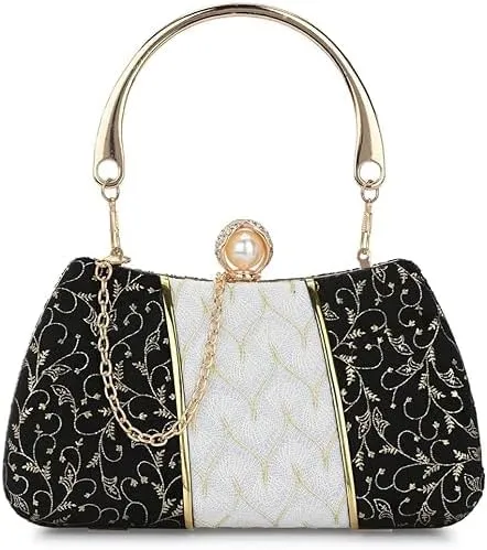 Azan International Store Women Handicraft Beautiful Round Box Clutch Bag Purse for Bridal, Casual, Wedding Bag for Women