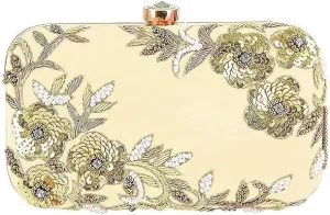 Azan International StoreHandicraft Hand Embroidered Box Clutch Bag Purse for Bridal, Casual, Wedding Bag for Womens