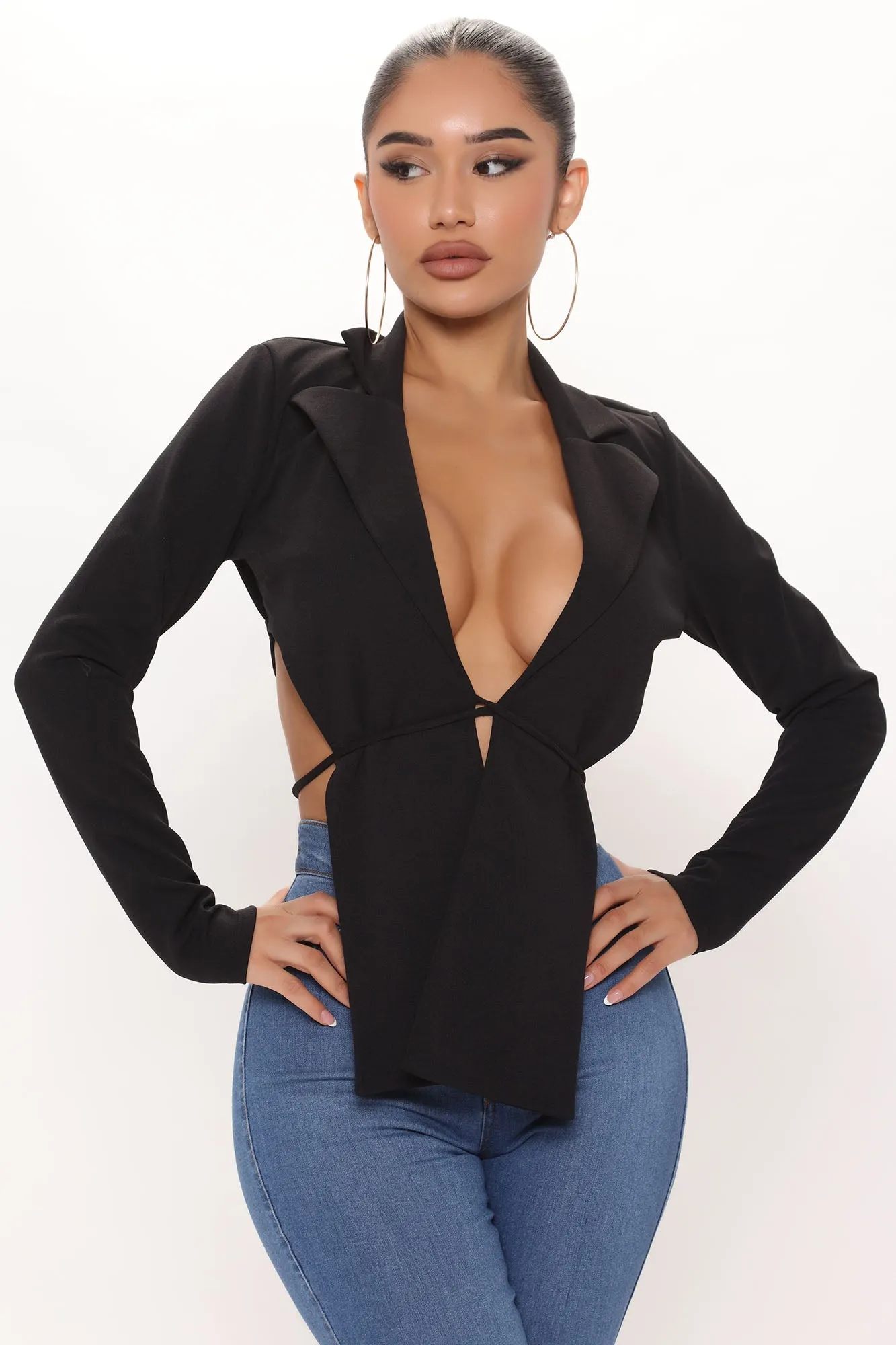 Bad Gal Wrap Top - Black