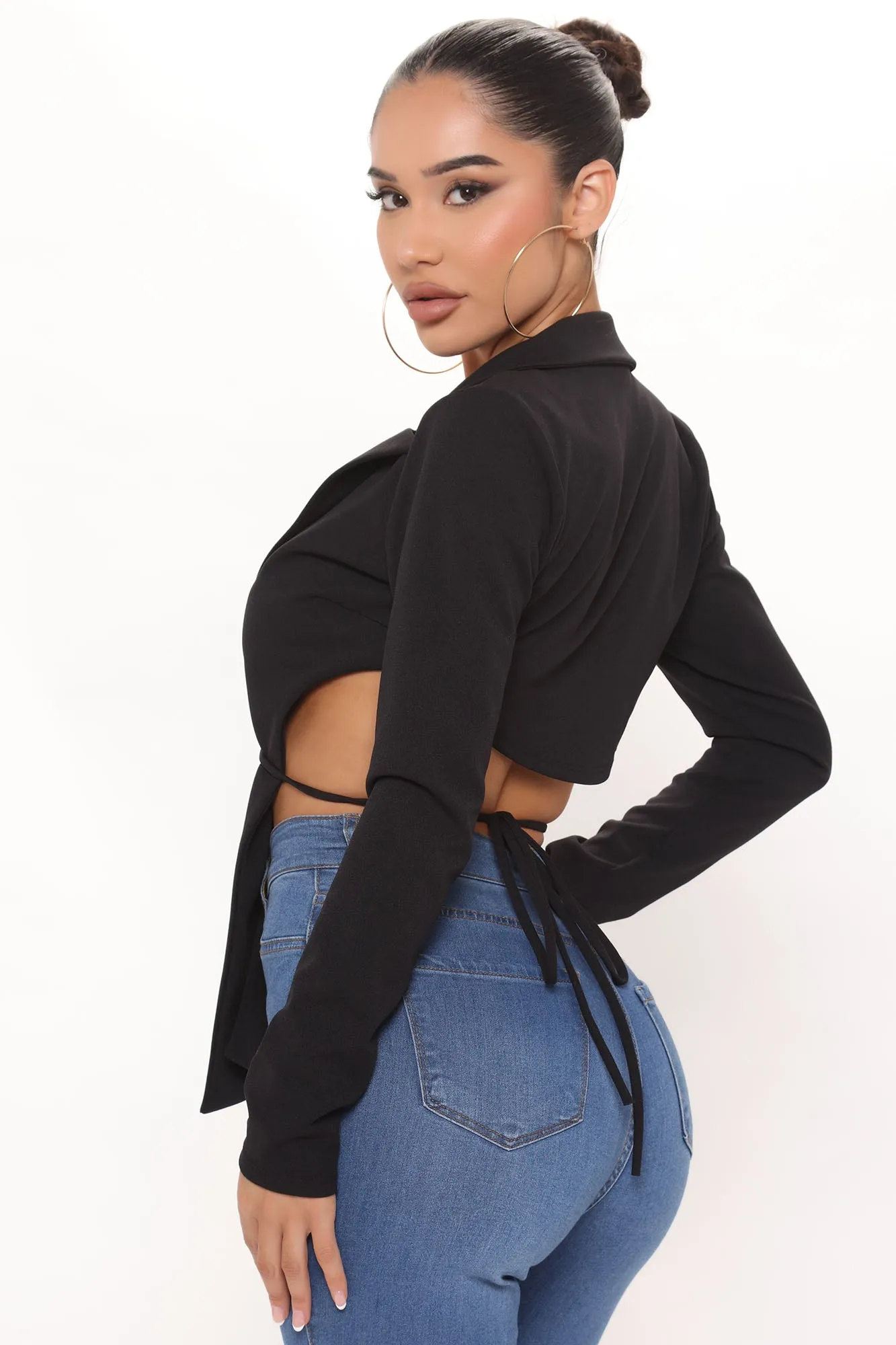 Bad Gal Wrap Top - Black