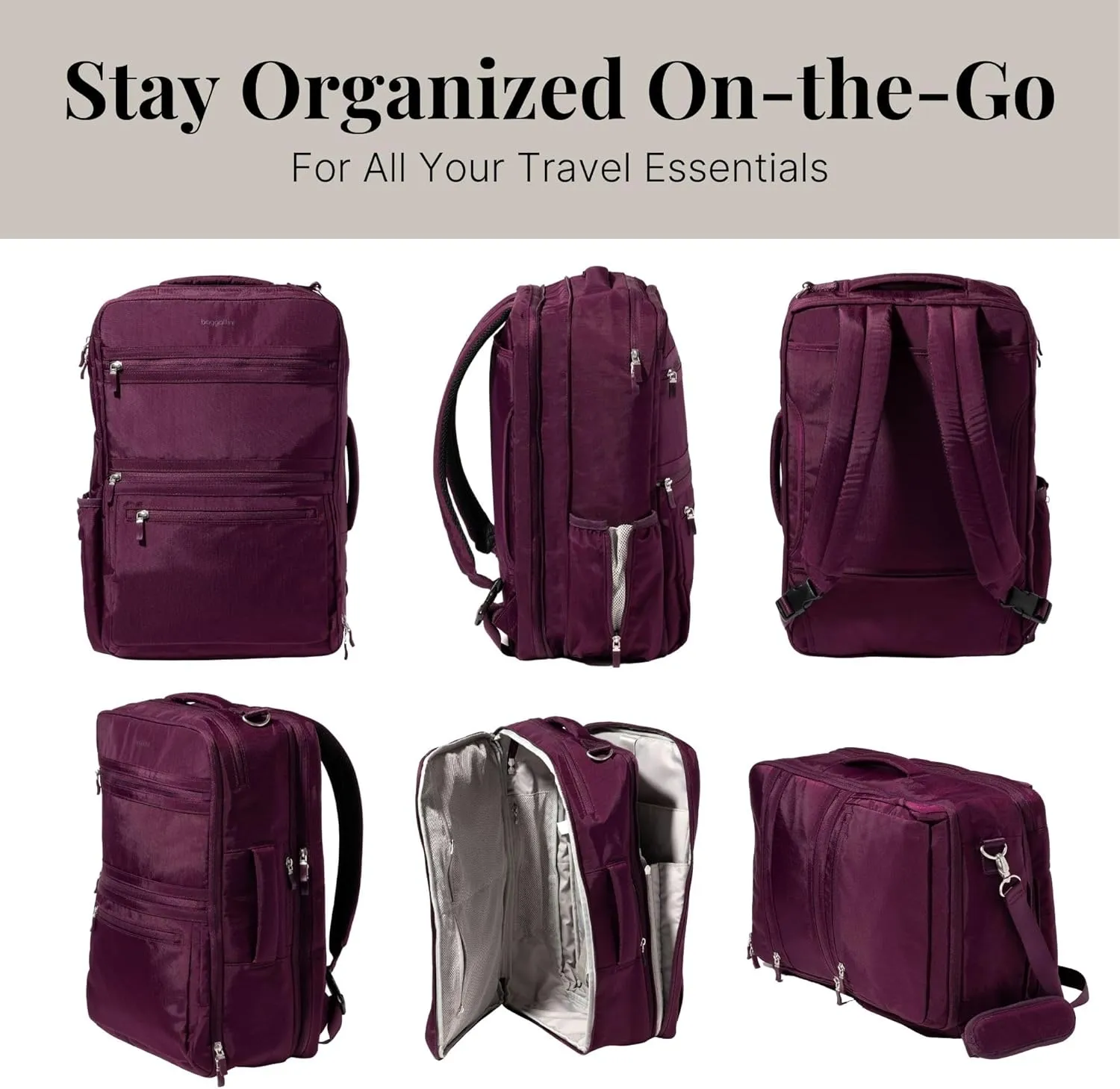 Baggallini Modern Convertible Travel Backpack