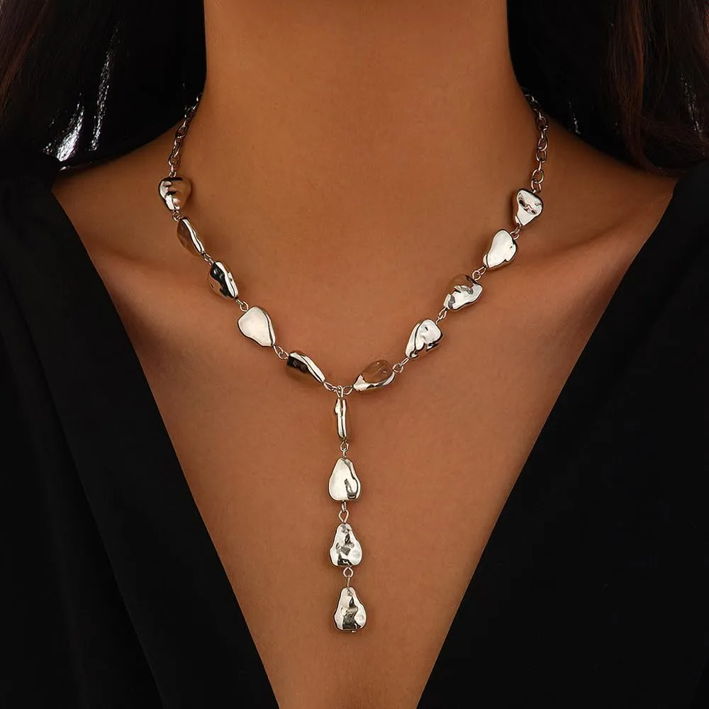 Baroque Pearl Necklaces for Women Baroque Pearl Lariat Necklace Irregular Pearl Y Necklace Gold Statement Jewelry