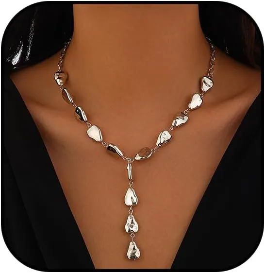 Baroque Pearl Necklaces for Women Baroque Pearl Lariat Necklace Irregular Pearl Y Necklace Gold Statement Jewelry