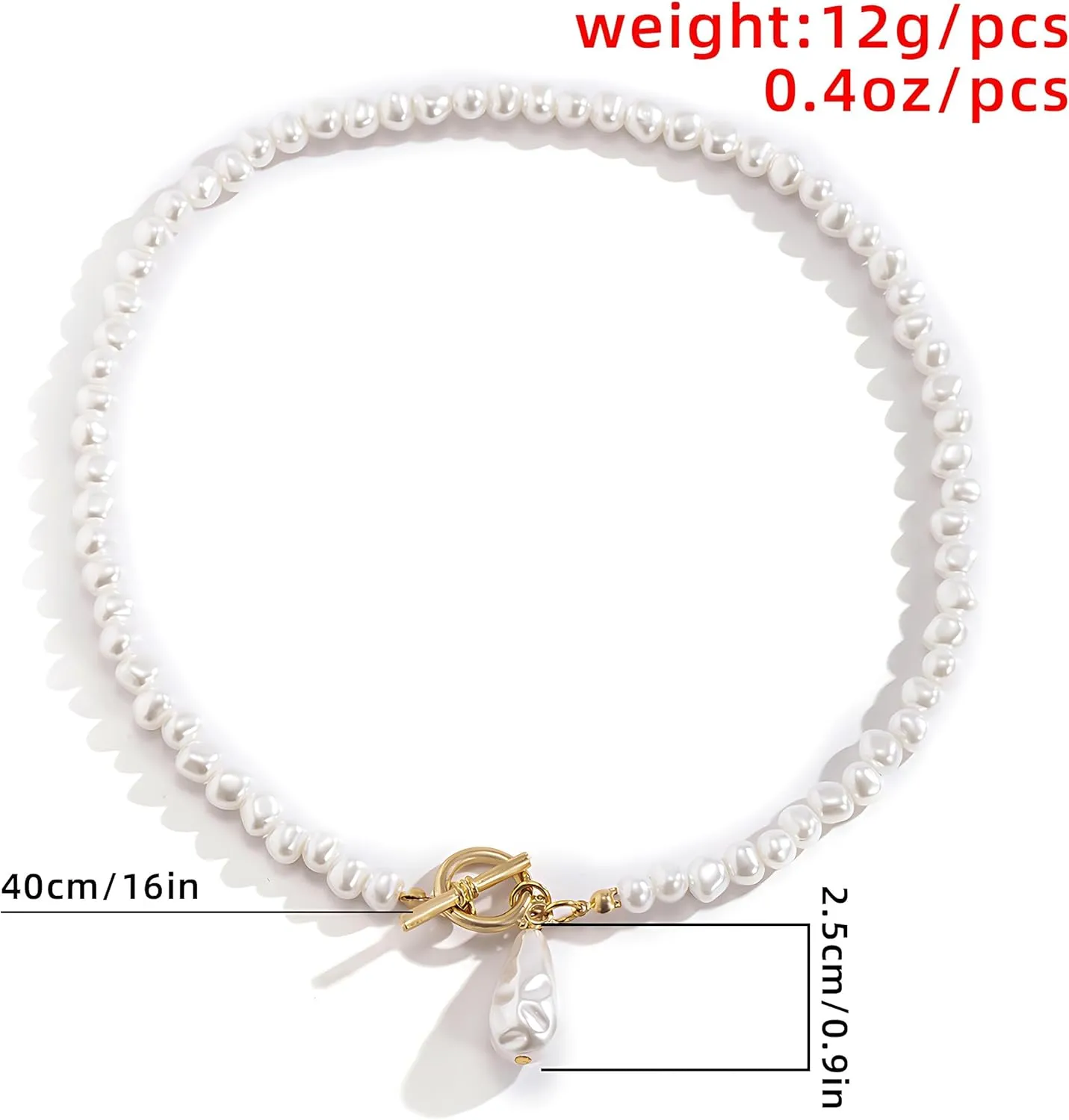 Baroque Pearl Necklaces for Women Dainty Irregular Pearl Choker Necklace White Freshwater Pearl Beaded Necklace Vintage Pearl Charm Choker Necklace Birthday Wedding Jewelry for Women Bride