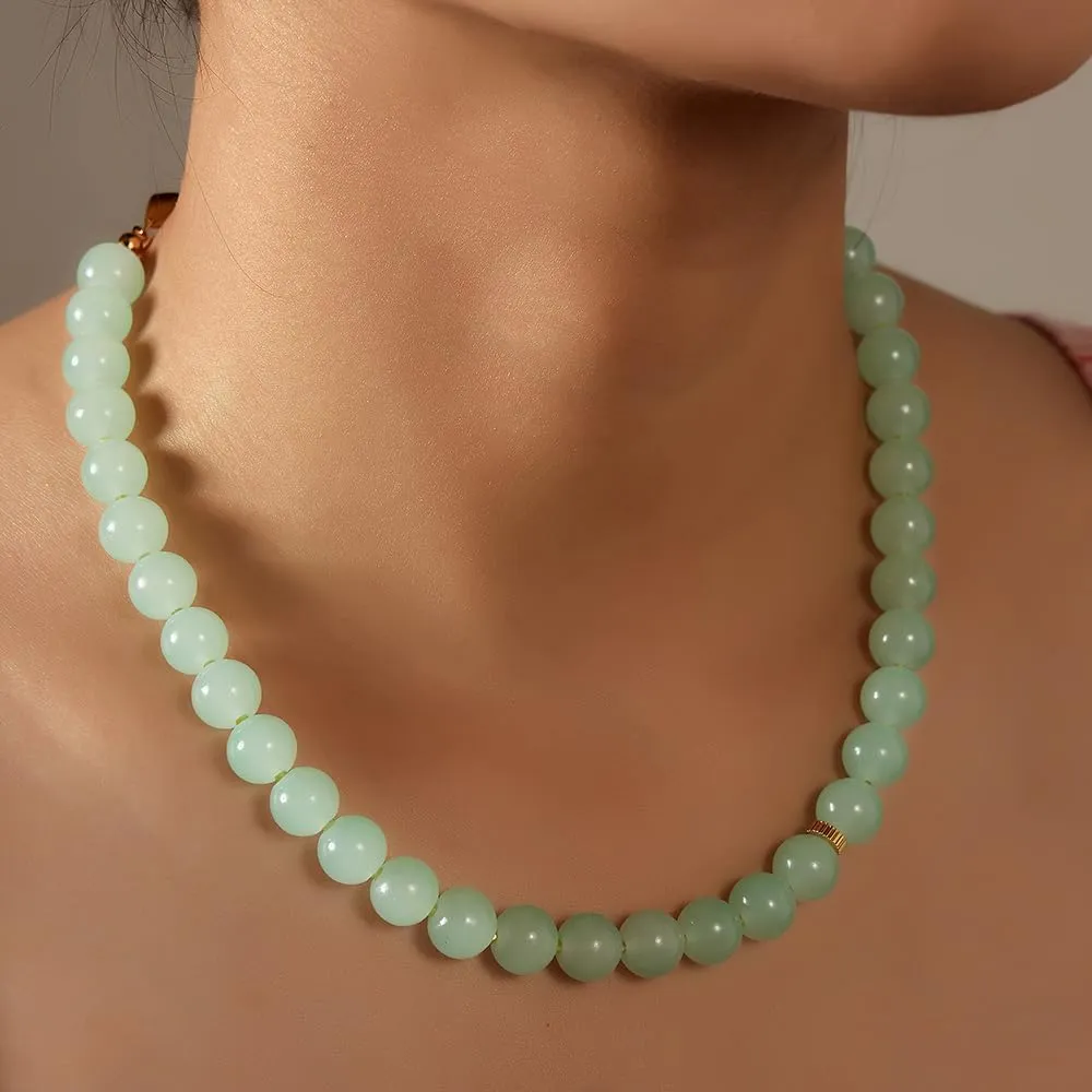 Beaded Gemstone Necklace for Women, Natural Stone Charm Necklace Handmade Gemstone Necklace Multiple Colors Available Beaded Necklaces 14K Gold Plated Jewelry Gift