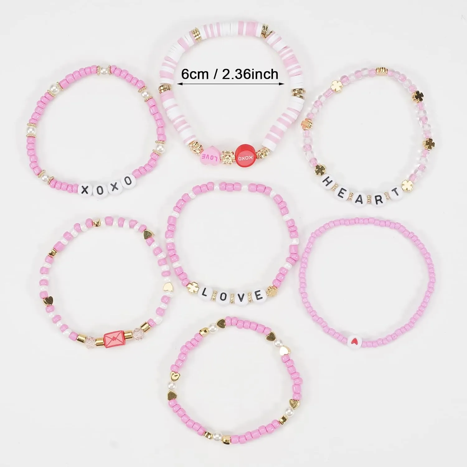 Beaded Stretch Bracelet Set for Women, Stackable Layered Design Bracelet