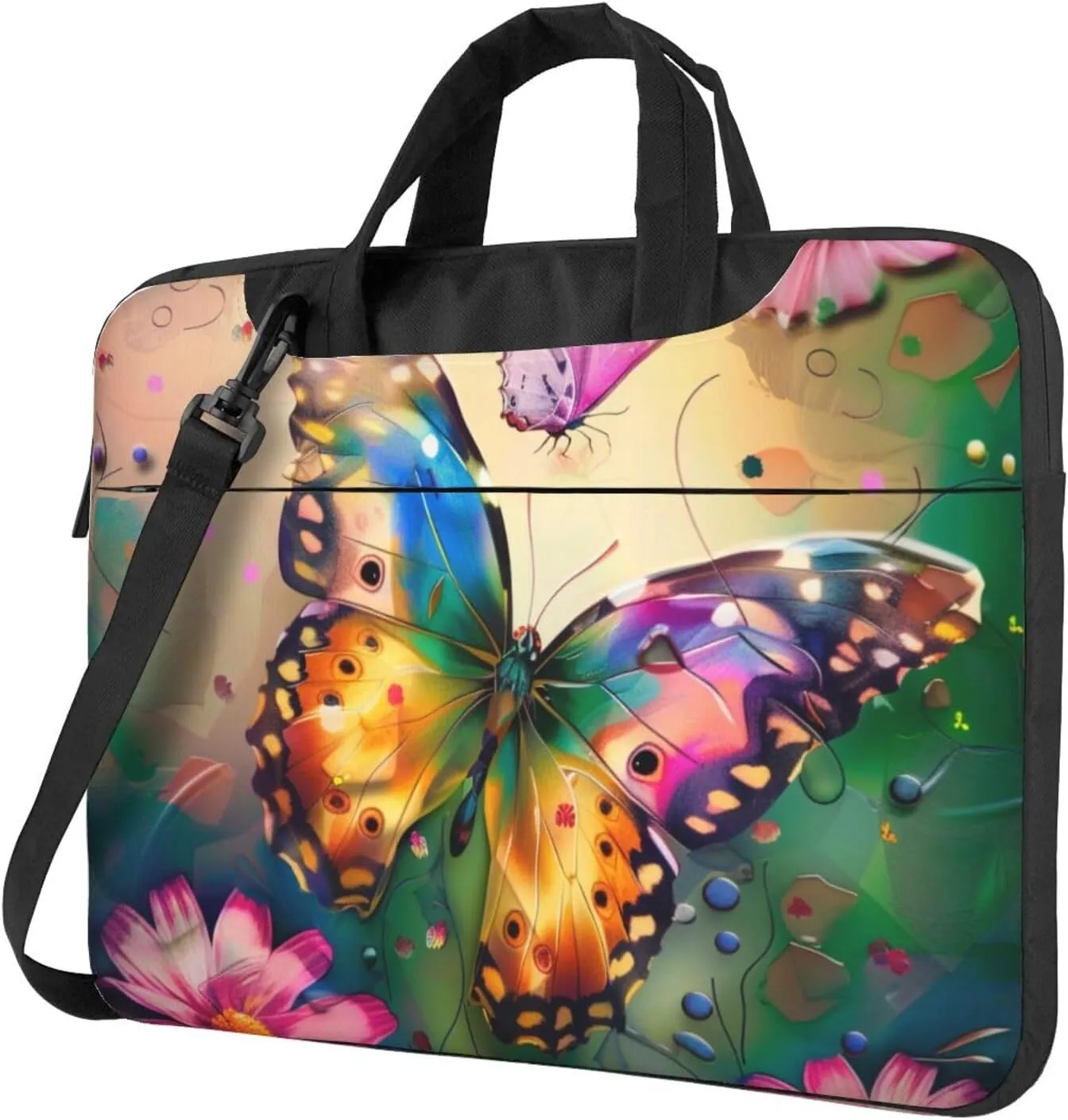 Beautiful Butterfly Print Laptop Tote Bag Travel Bag Business Computer Bag Work Bag for Men Women