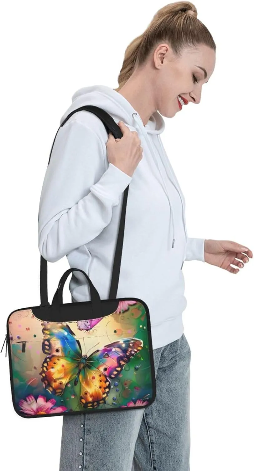 Beautiful Butterfly Print Laptop Tote Bag Travel Bag Business Computer Bag Work Bag for Men Women
