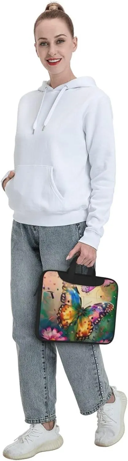 Beautiful Butterfly Print Laptop Tote Bag Travel Bag Business Computer Bag Work Bag for Men Women