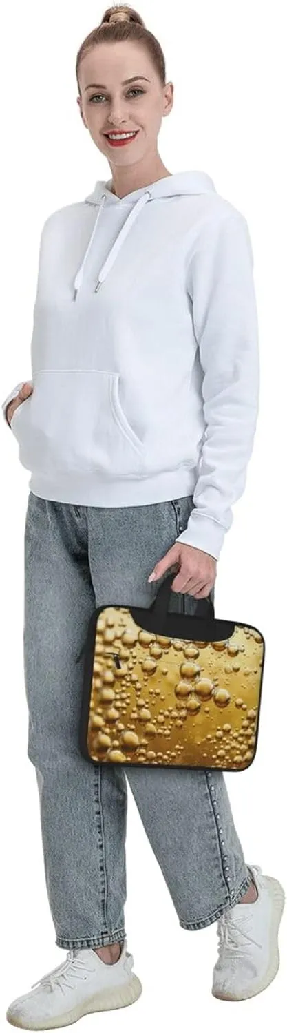 Beer Bubble Print Laptop Tote Bag Laptop Carrying Case Travel Bag Business Computer Bag Work Bag for Men Women