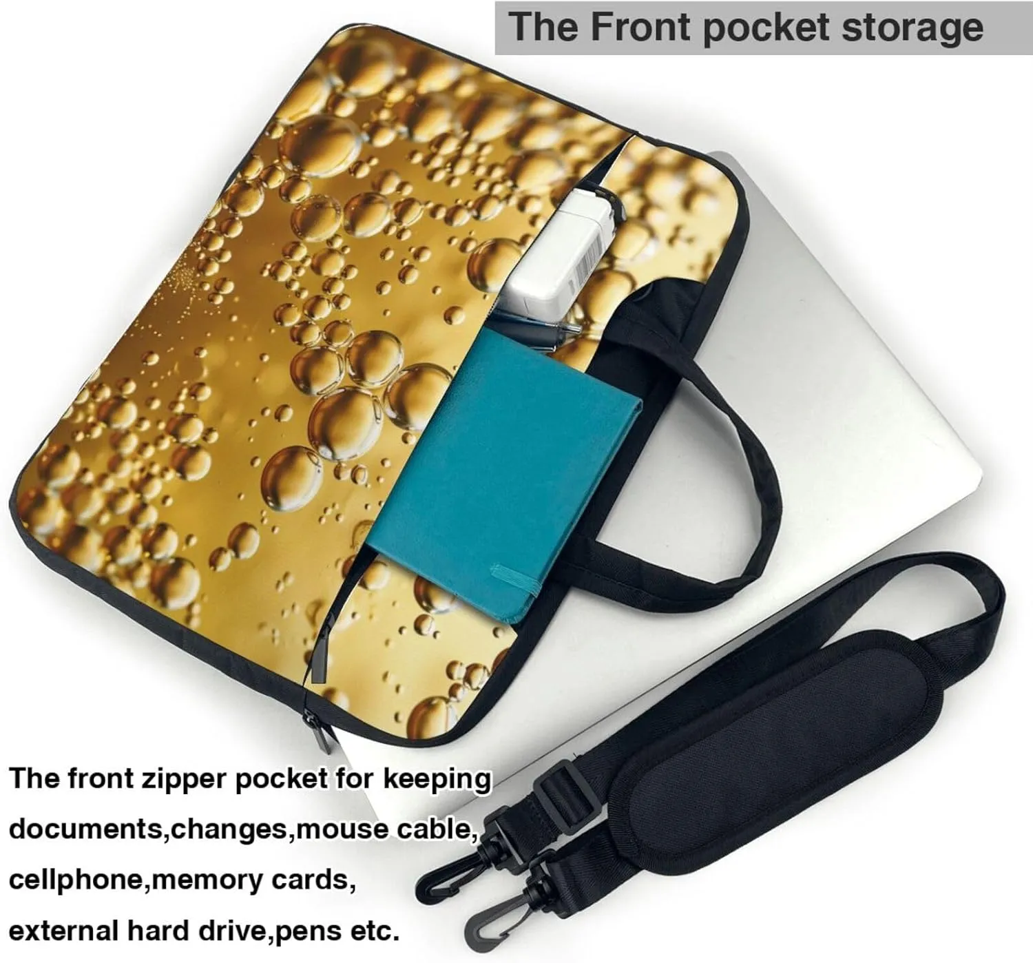 Beer Bubble Print Laptop Tote Bag Laptop Carrying Case Travel Bag Business Computer Bag Work Bag for Men Women