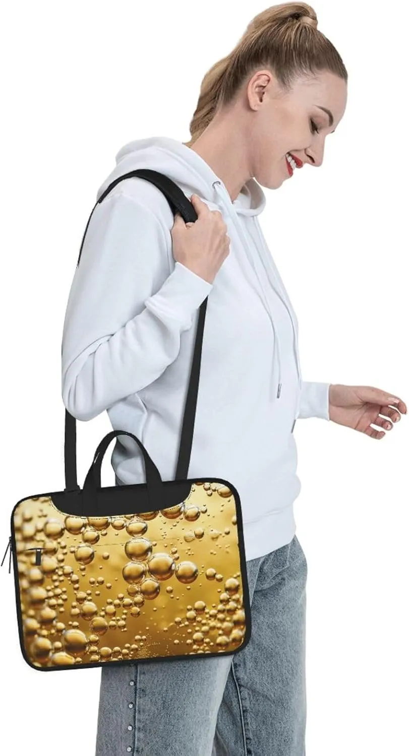 Beer Bubble Print Laptop Tote Bag Laptop Carrying Case Travel Bag Business Computer Bag Work Bag for Men Women