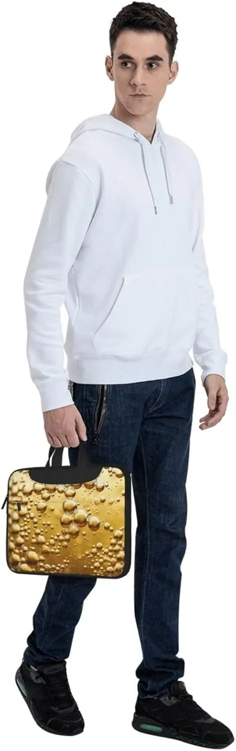 Beer Bubble Print Laptop Tote Bag Laptop Carrying Case Travel Bag Business Computer Bag Work Bag for Men Women