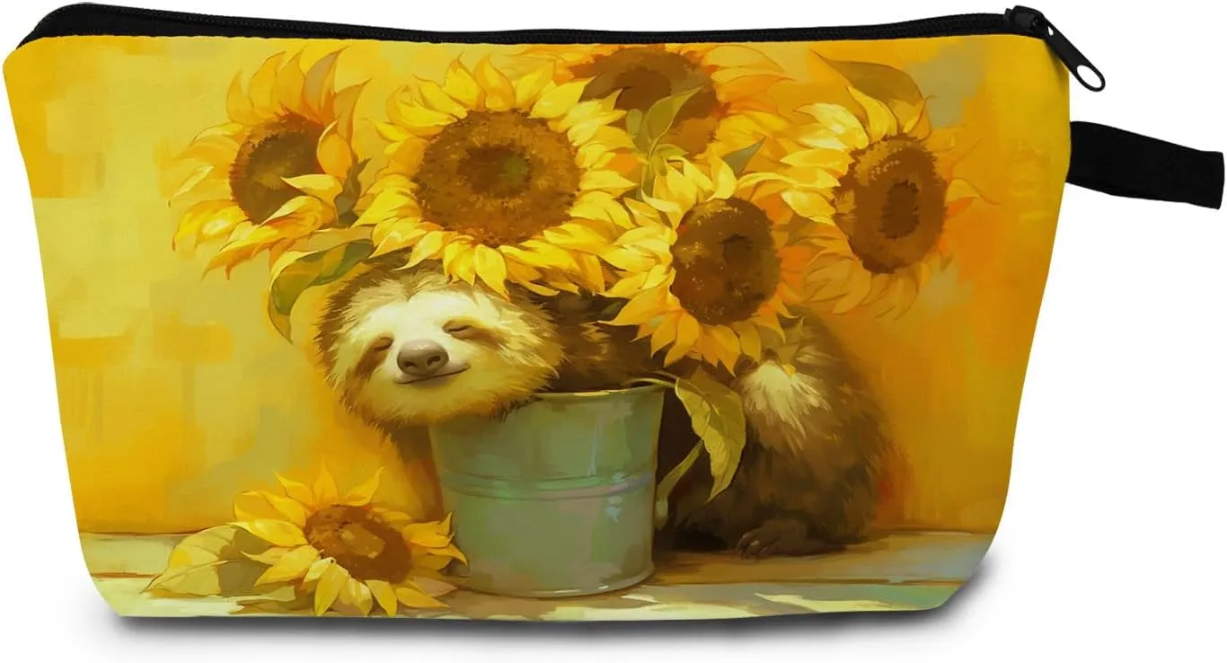 Birthday Gifts for Sloth Lovers Sloth Gifts for Women Sisters Friend Small Zipper Cosmetic Organizer Pouch Travel Makeup Bag