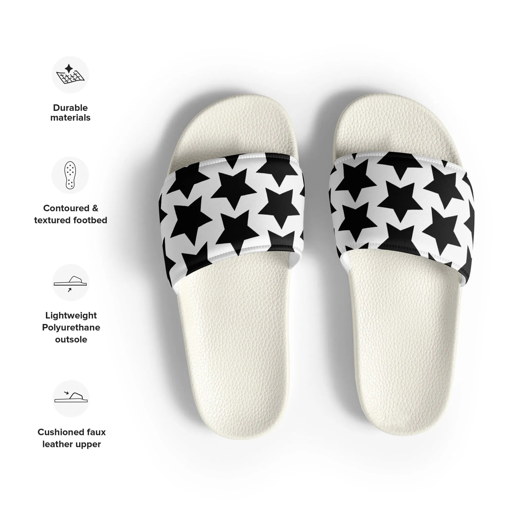 Black Stars Mens slides