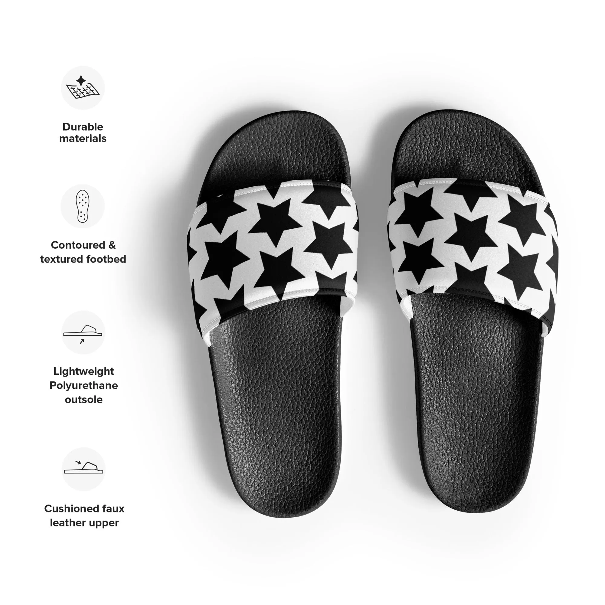 Black Stars Mens slides
