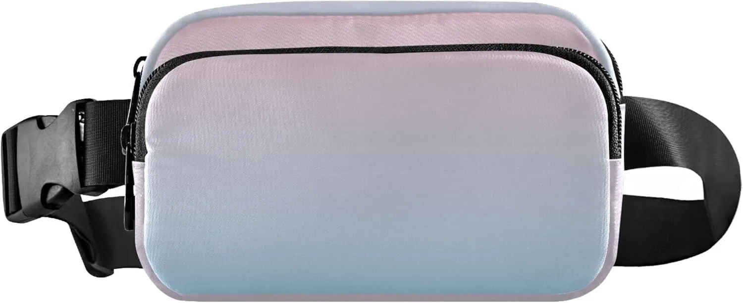 Blush Pink Blue Gradient Fanny Pack for Women Funny Anti Theft Belt Bag Waterproof Waist Pouch for Women