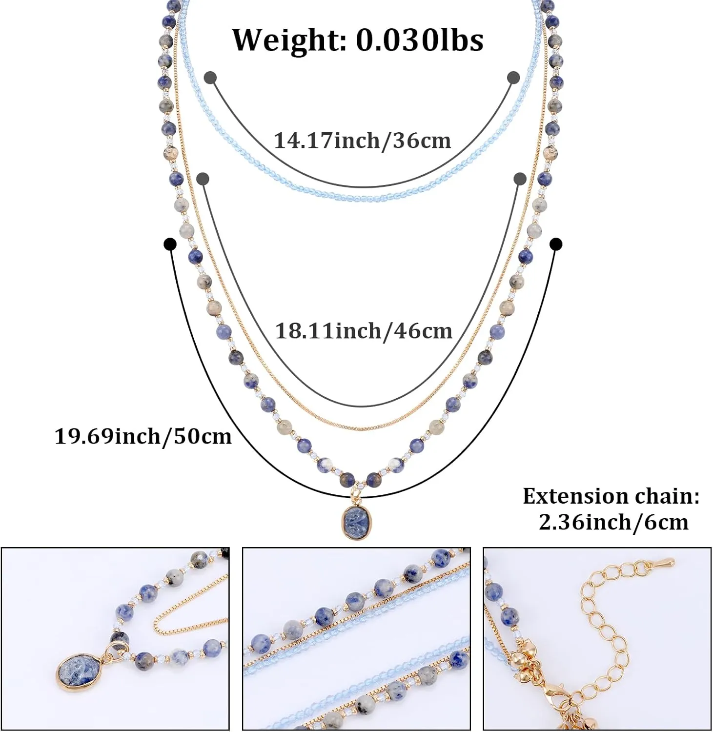 Bohemian Beaded Choker Necklace for Women Multilayered Natural Stone Beads Necklace with Stone Pendant Boho Strand Statement Necklaces Handmade Hippie Necklace Beach Jewelry Gift for Women