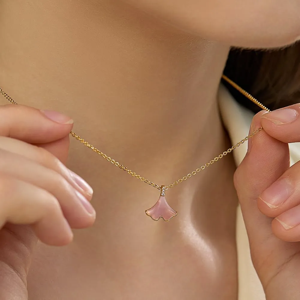 Butterly Necklaces for Women Heart Necklace 14K Dainty Gold Choker Handmade Necklaces Chain Shell Dainty Gold Choker Necklace for Women