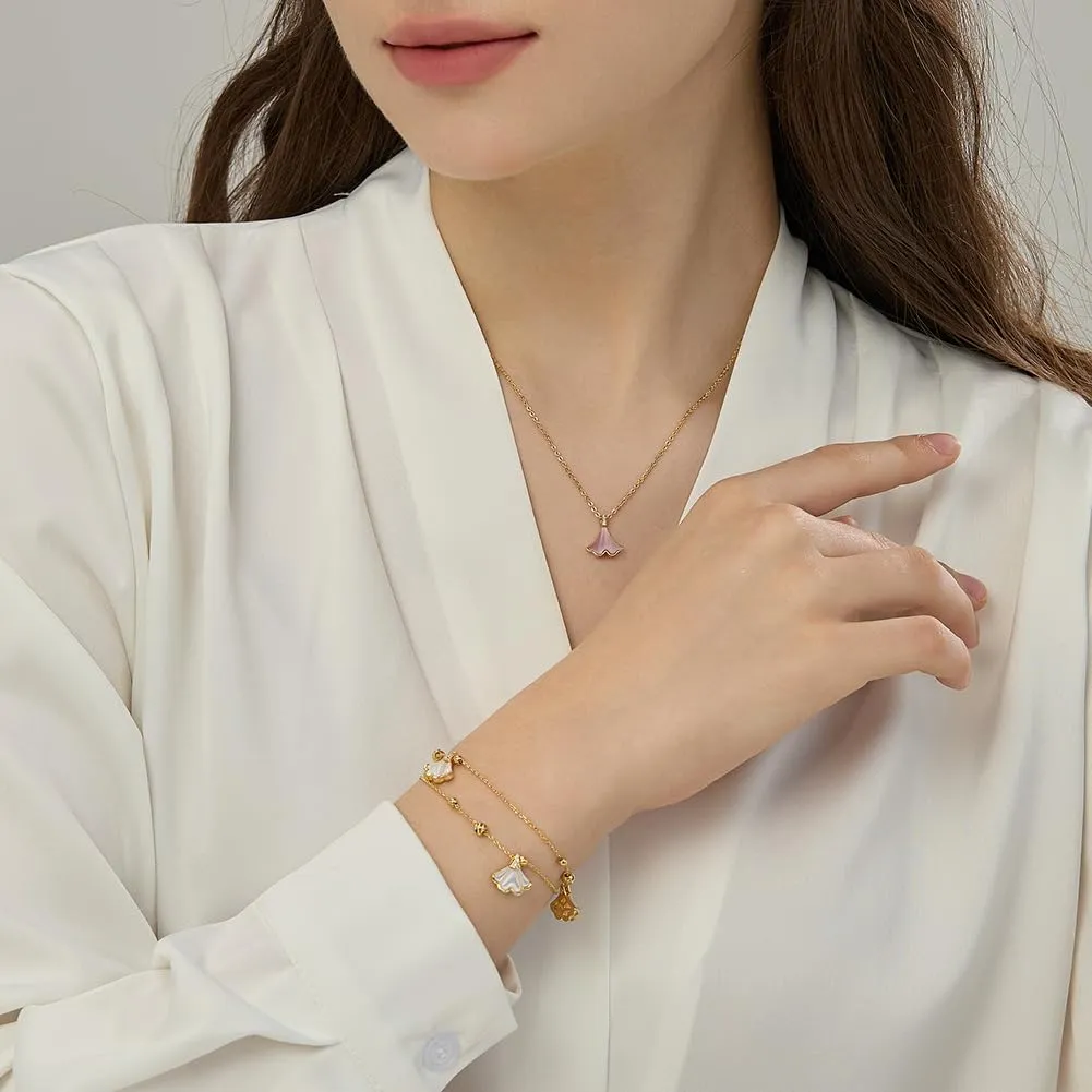Butterly Necklaces for Women Heart Necklace 14K Dainty Gold Choker Handmade Necklaces Chain Shell Dainty Gold Choker Necklace for Women