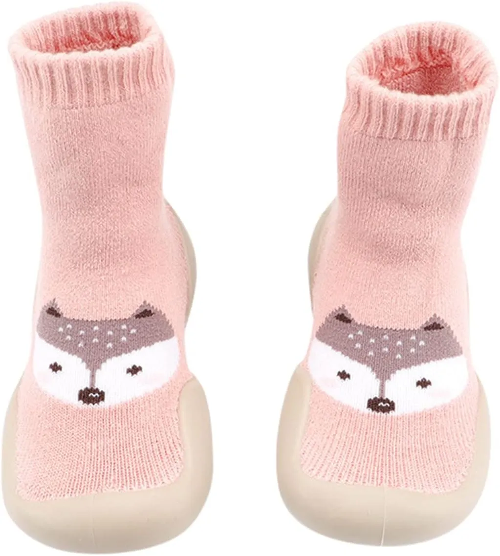 Canvas Boys Shoes Baby Indoor Toddler Walkers Shoes Socks Soft Elastic Casual First Cartoon Baby Romper Boy