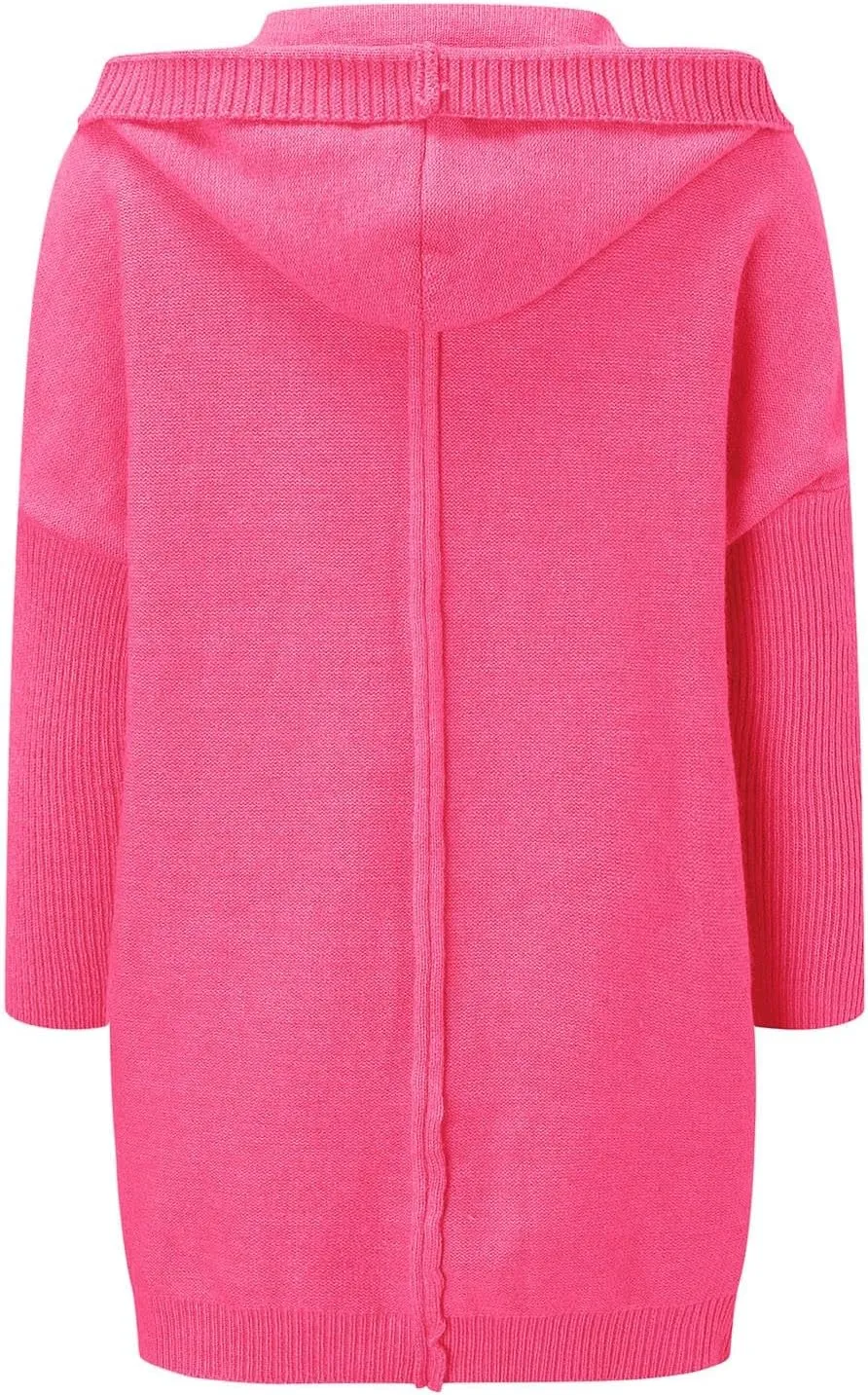 Cardigan Sweaters for Women Plus Size Open Front Knit Hoodies Long Sleeve Loose Fit Casual Warm Sweaters Coats 2024 Winter
