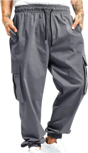 Cargo Pants for Men Slim Fit Mens Hiking Pants Casual Lightweight Joggers Work Pants Multi-Pocket Military Pants