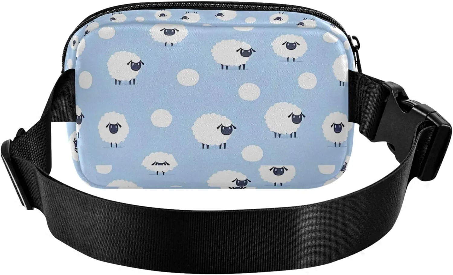 Cartoon Sheep Animals Blue Waterproof Womens Fanny Pack Everywhere Belt Bag Festival Crossbody Waist Pack
