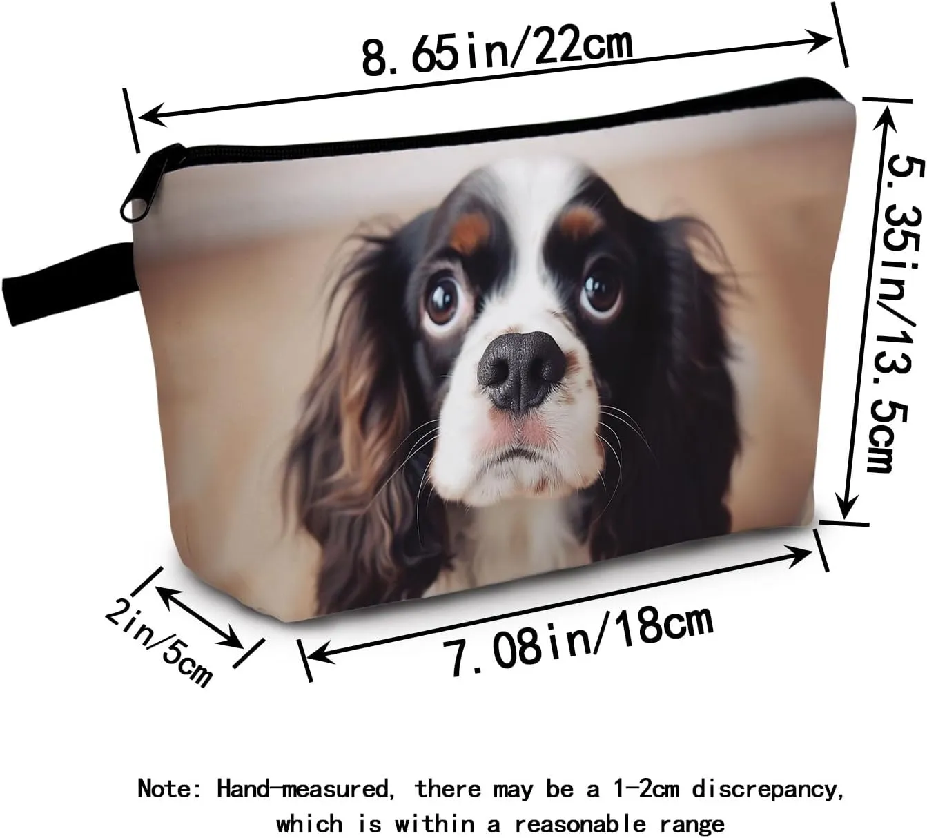 Cavalier King Charles Spaniel Dog Print Women Makeup Bag Outdoor Beach Travel Toiletry Kit Small Cosmetic Bag