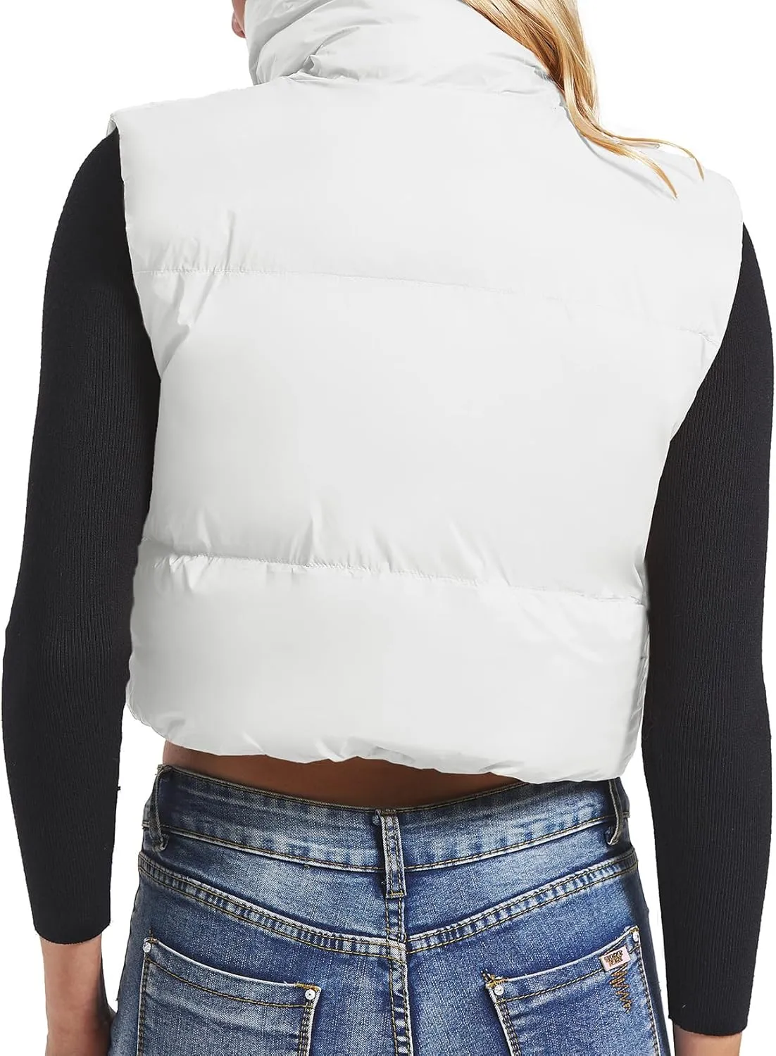 Century Star Cropped Puffer Vest Women's Outerwear Vests Puffy Sleeveless 2024 Quilted Christmas Vest Tops Jackets Coat Zip